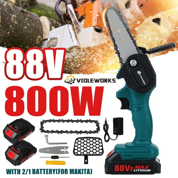 ELECTRIC MINI CHAINSAW CORDLESS WOOD CUTTER CHAIN SAW WOODWORKING W/ BATTERY SET